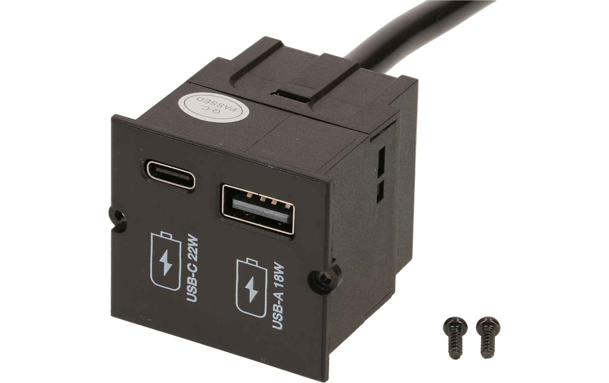 Bachmann 917.227 USB-Ladegerät 45 W – USB-C×1, USB-A×1, Überspannungsschutz, IP20 – Schwarz