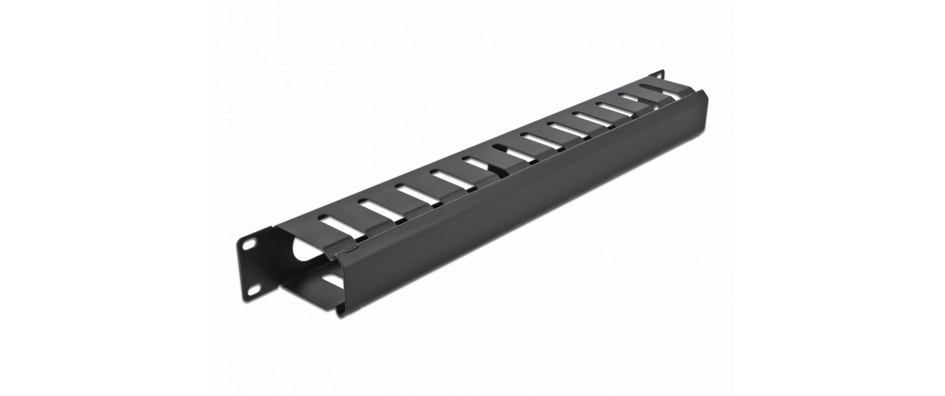 DeLOCK Bürstenleiste 19", 1U, Schwarz, Metall