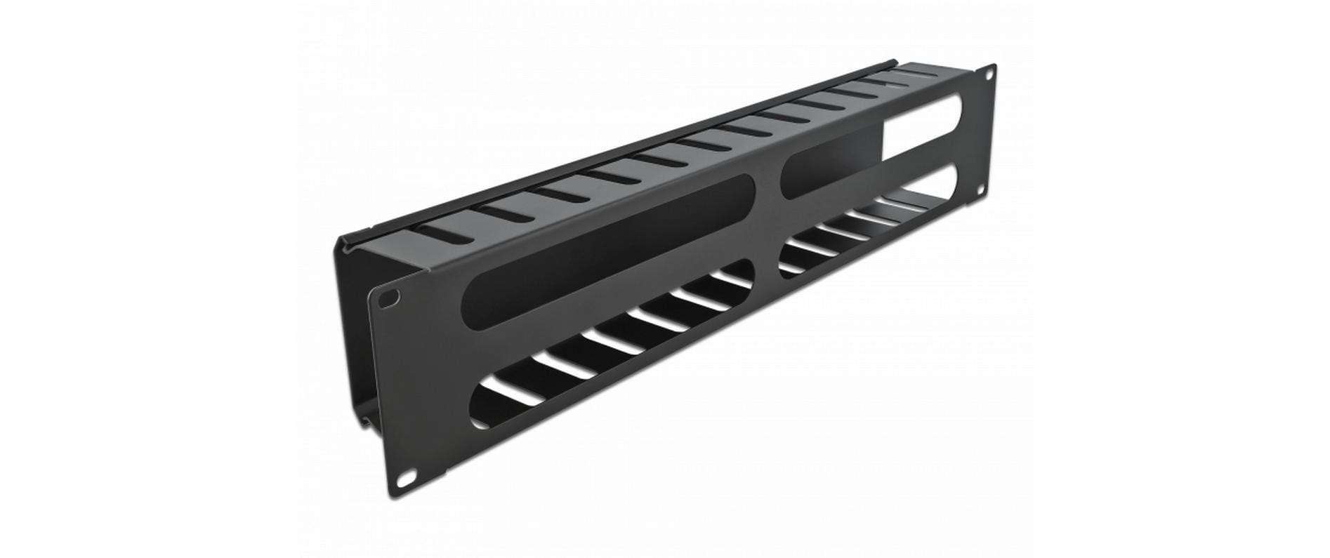 DeLOCK 19" Rangierpanel, 2U, 4 Öffnungen, Montageset, Metall – Schwarz