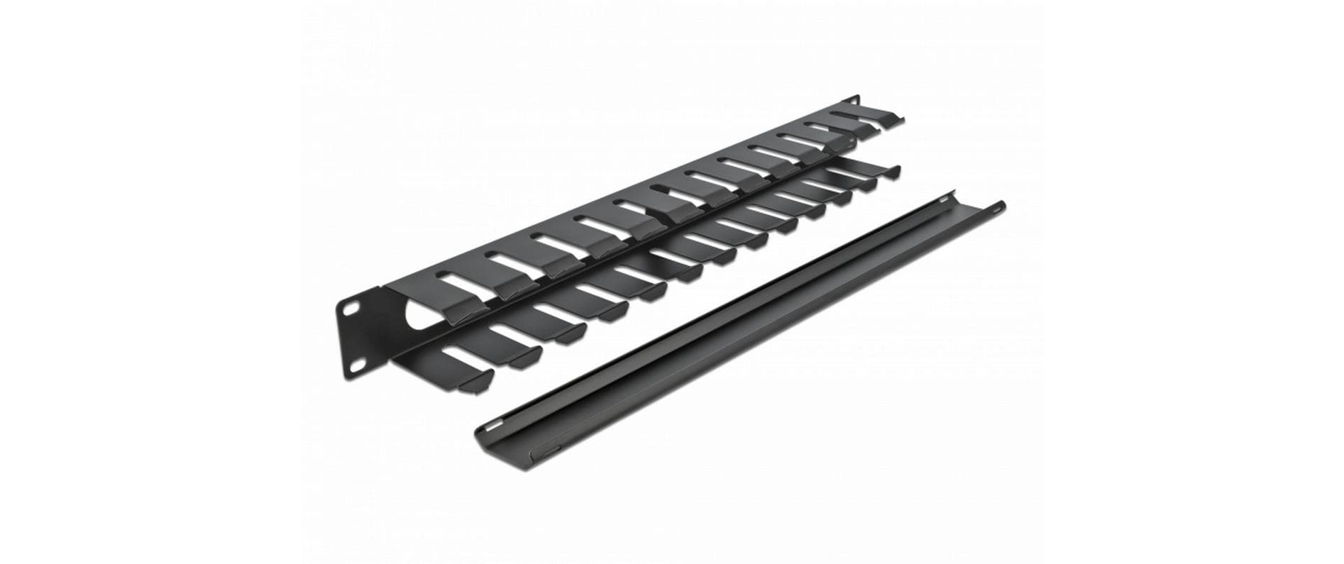 DeLOCK Bürstenleiste 19", 1U, Schwarz, Metall