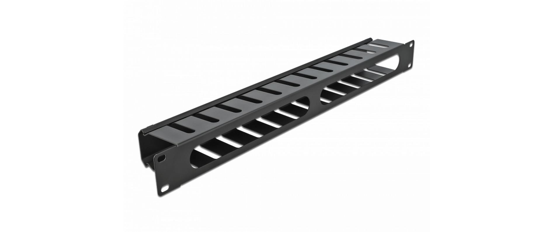 DeLOCK Bürstenleiste 19", 1U, Schwarz, Metall