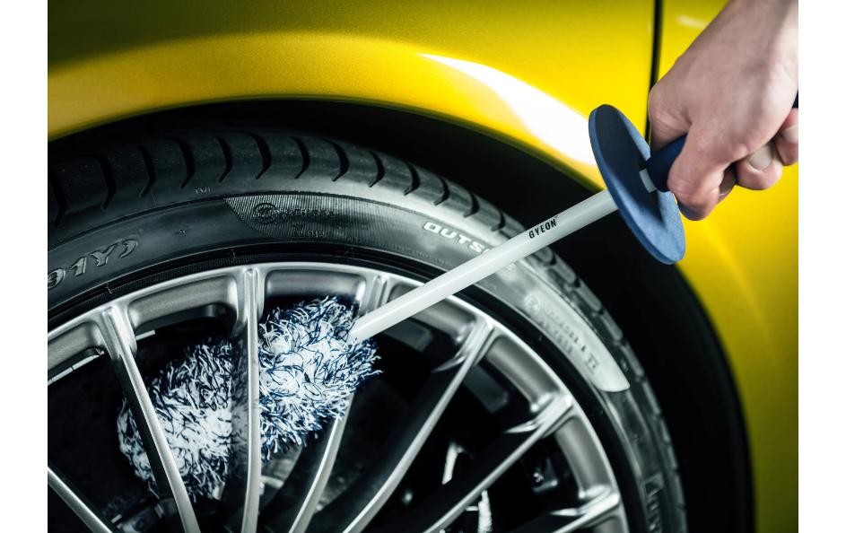 Gyeon Scheuerbürste Q2M WheelBrush Medium – Mikrofaser, Blau, ergonomischer Griff – für Felgen