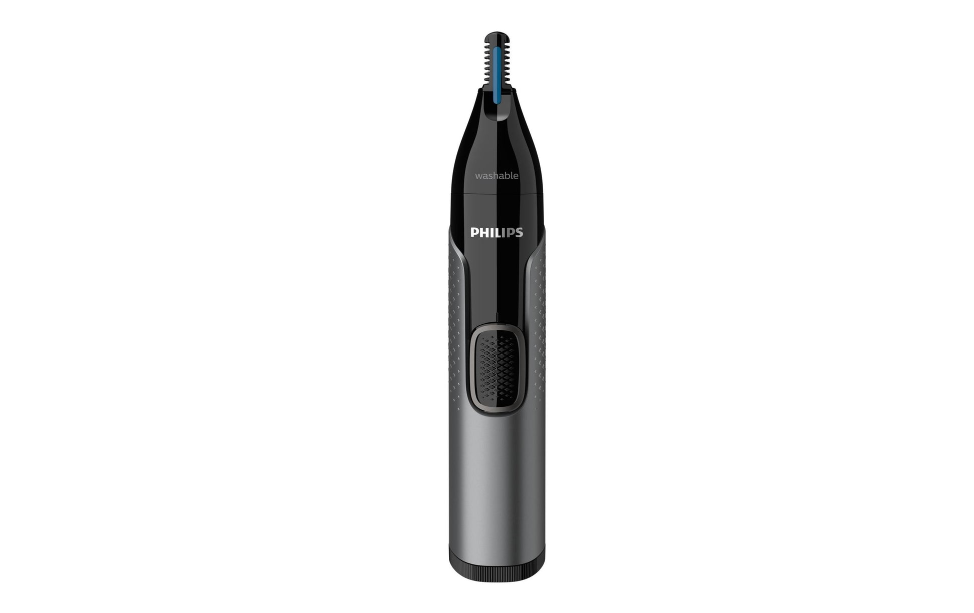 Philips Nasen- & Ohrenhaartrimmer NT3650/16 – batteriebetrieben, 1 × AA, wasserfest – grau, Edelstahlmesser