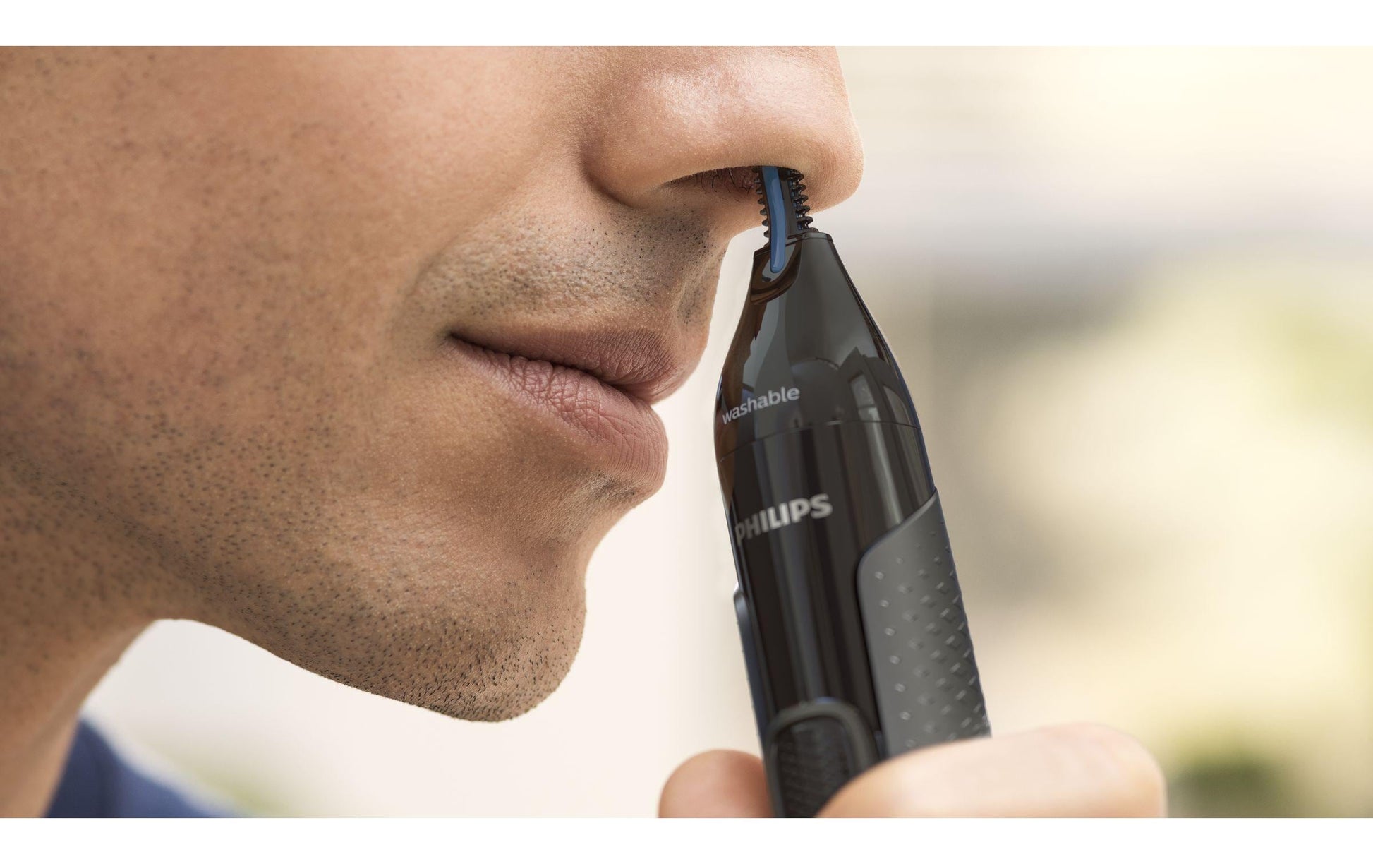 Philips Nasen- & Ohrenhaartrimmer NT3650/16 – batteriebetrieben, 1 × AA, wasserfest – grau, Edelstahlmesser