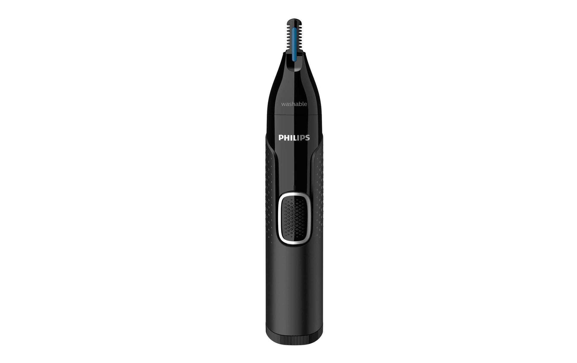 Philips Nasen- & Ohrenhaartrimmer NT5650/16 – 3 Kammaufsätze, batteriebetrieben – schwarz, Edelstahlmesser