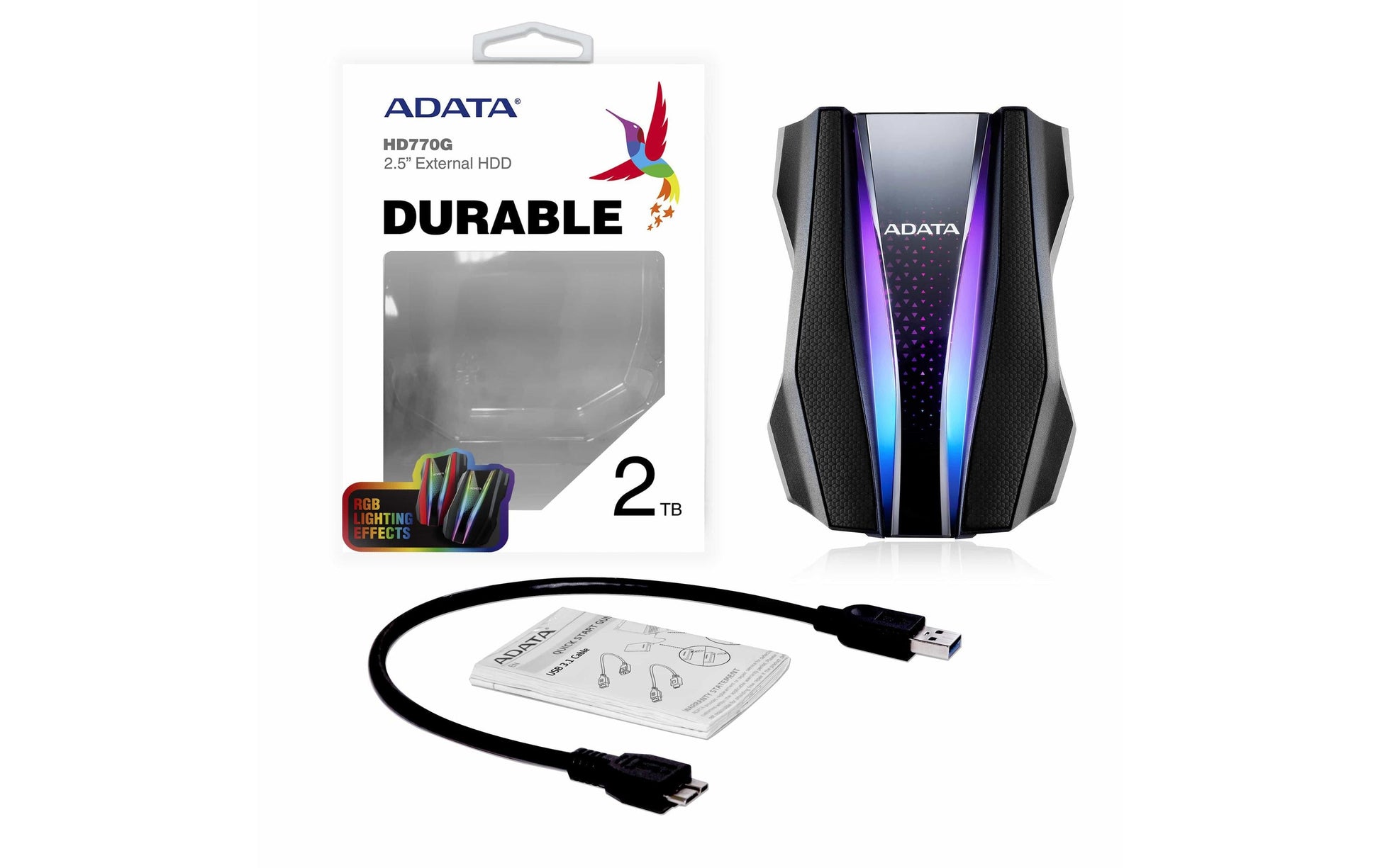 ADATA HD770G Speichergerät – 2 TB, USB 3.2 Gen 1, 2,5" 256-Bit AES