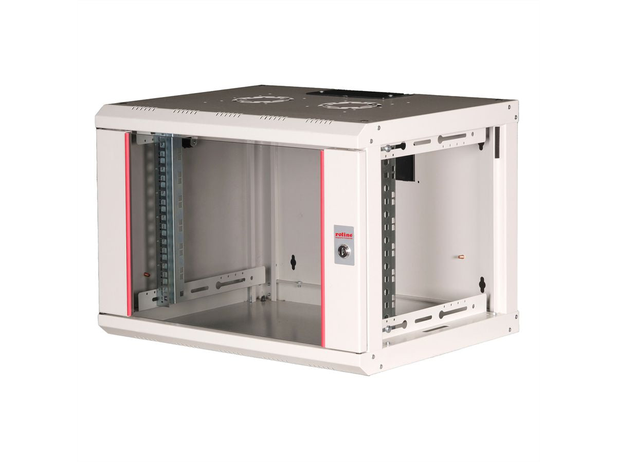 ROLINE Pro – 19" Wandverteiler 7U, IP20, abschliessbar, 600 × 450 × 418 mm, lichtgrau