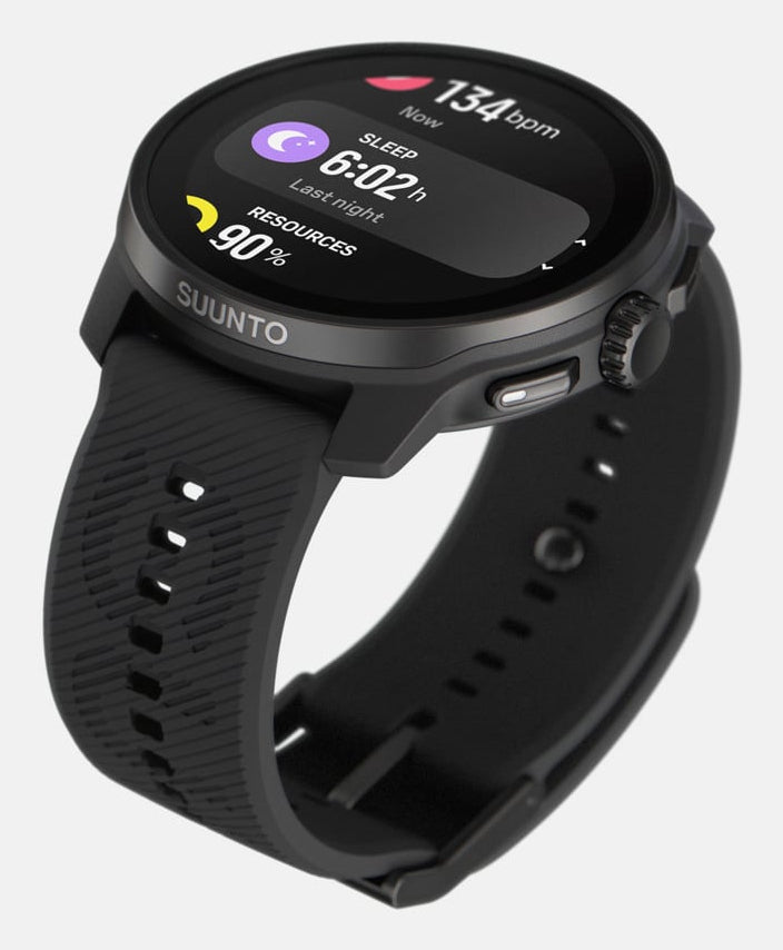 Suunto Race S 45 mm GPS – Fiberglas/Edelstahl Schwarz, Sportband, Schwarz, 50 m