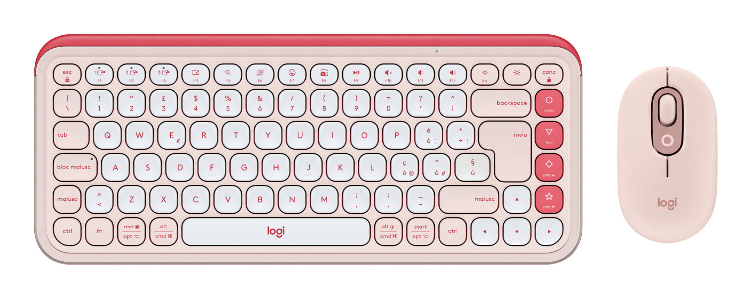 Logitech POP Icon – Tastatur, IT-Layout (IT), Rosa