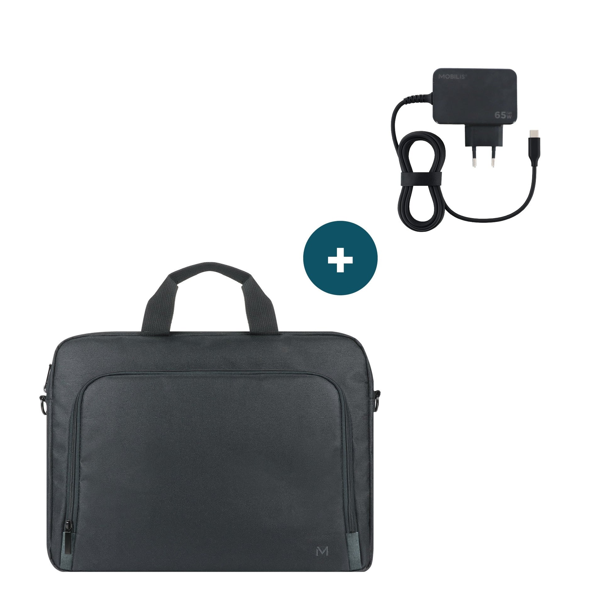 Mobilis Notebook-Tasche bis 16" – 12 l, Schultergurt – Schwarz