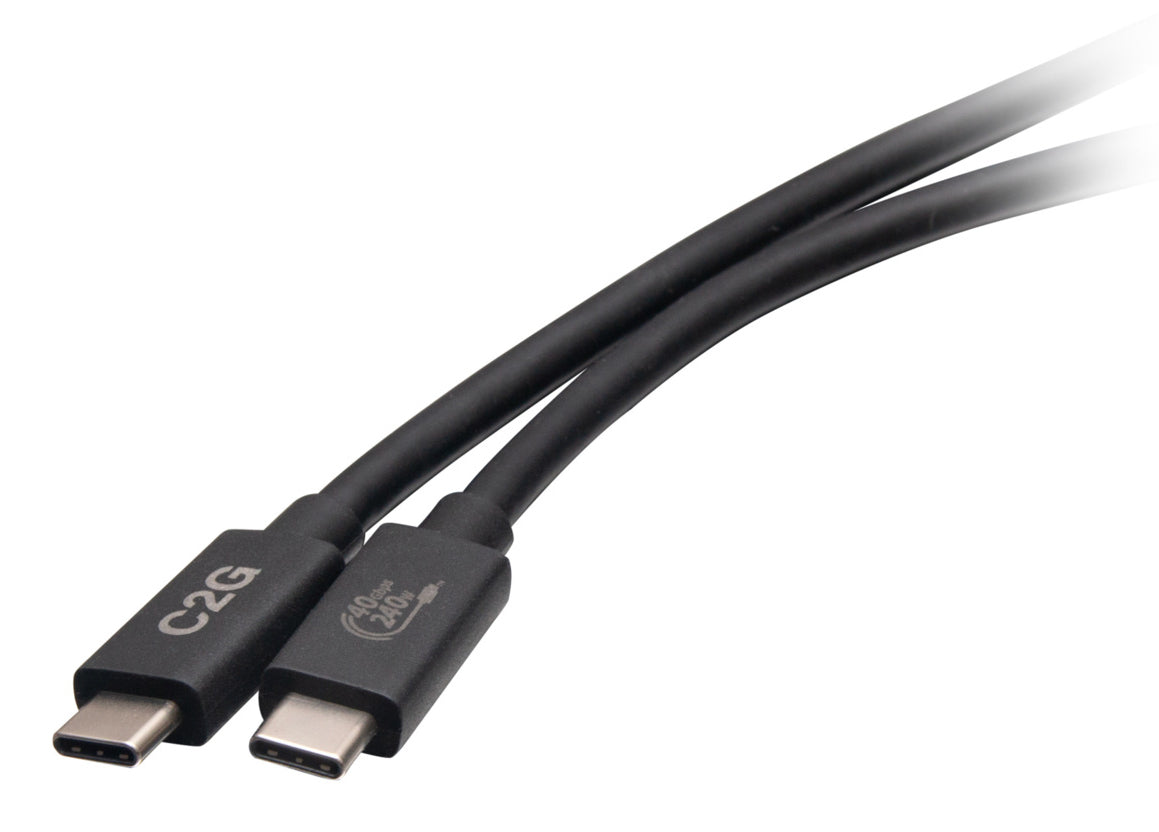 C2G USB-C auf USB-C Kabel – USB4 40 Gbit/s – 1 m – PD 240 W – TPE-Mantel – Schwarz