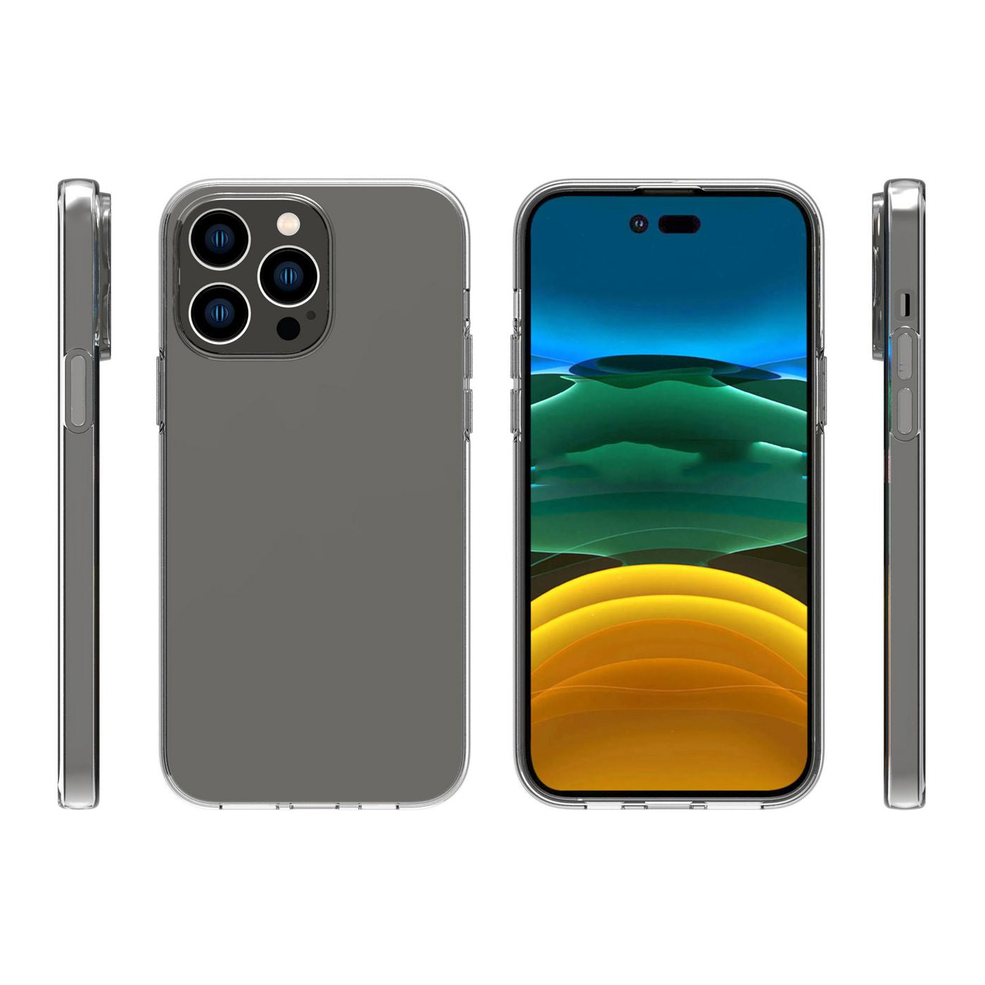 eSTUFF LONDON Backcover – für Apple iPhone 14 Pro Max, TPU, Transparent, kabelloses Laden
