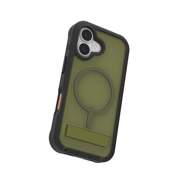 ZAGG Backcover – für Apple iPhone 17, MagSafe, mit Ständer, Graphen, Grün, bis 7 m sturzsicher