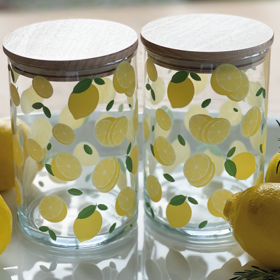 Wunderle Vorratsdose 880 ml, Ø 10 × 16 cm, Glas, Buche-Deckel