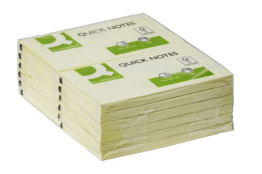 Q-Connect Haftnotizen – 127×76 mm – gelb, 100 Blatt, recyclingfähig