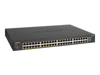 NETGEAR GS348PP – Switch – 48×GbE, 24×PoE+ 380 W, 19" Rack, Schwarz