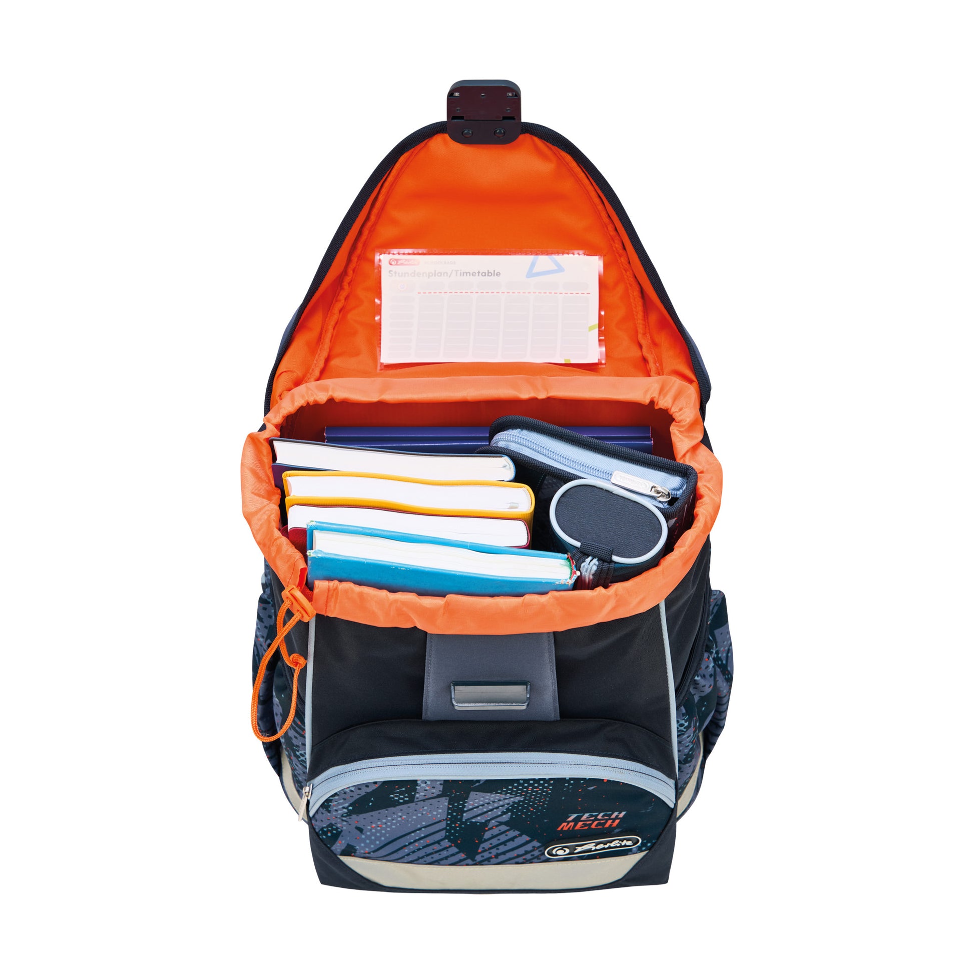 Herlitz UltraLight Plus – Schulrucksack-Set 4-teilig, Tech Mech, 16 l, 28×36×21 cm