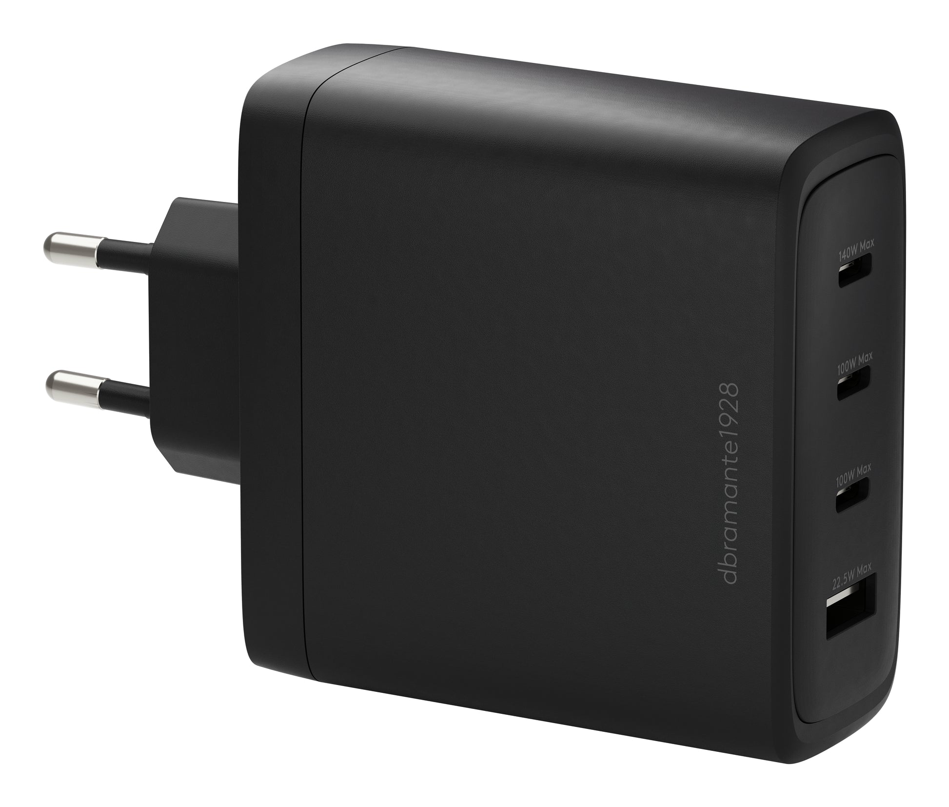 dbramante1928 CI14EUBL7231 USB-Ladegerät 140 W – USB-C×3, USB-A×1 – für Laptop, Smartphone, Tablets