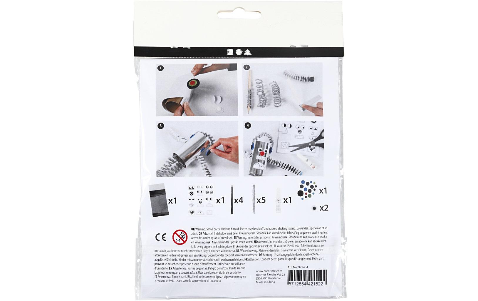 Creativ Company Bastelset – Roboter – 7-teilig – Metall, silber – ab 3 Jahren