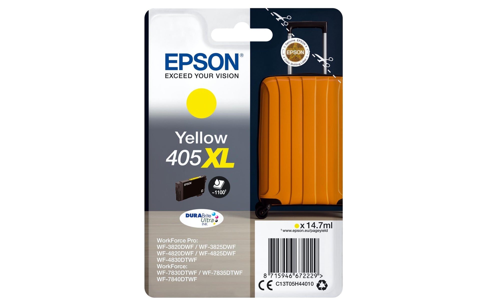 Epson Tintenpatrone 405XL, Gelb, 14,7 ml – für Epson-Drucker