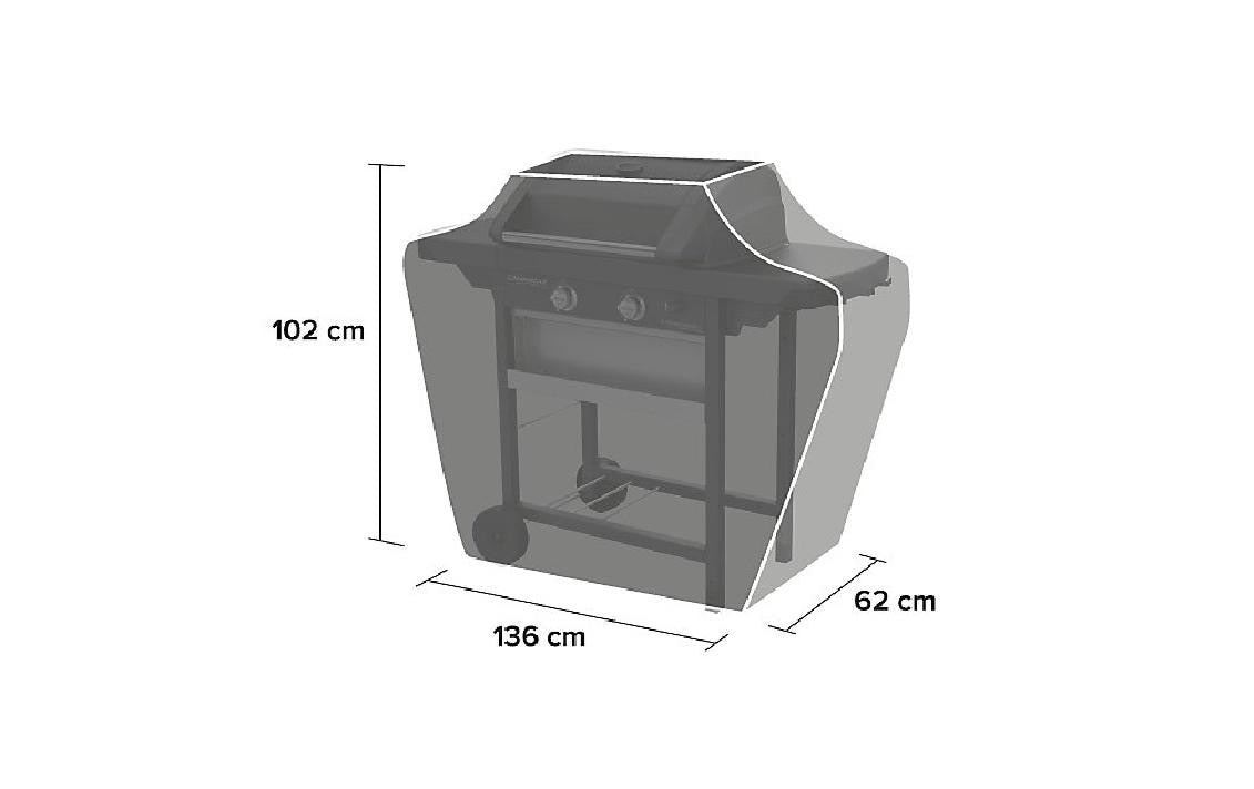 Campingaz Grillabdeckung Premium M – 136 × 62 × 102 cm – für Grills, Polyester, Schwarz