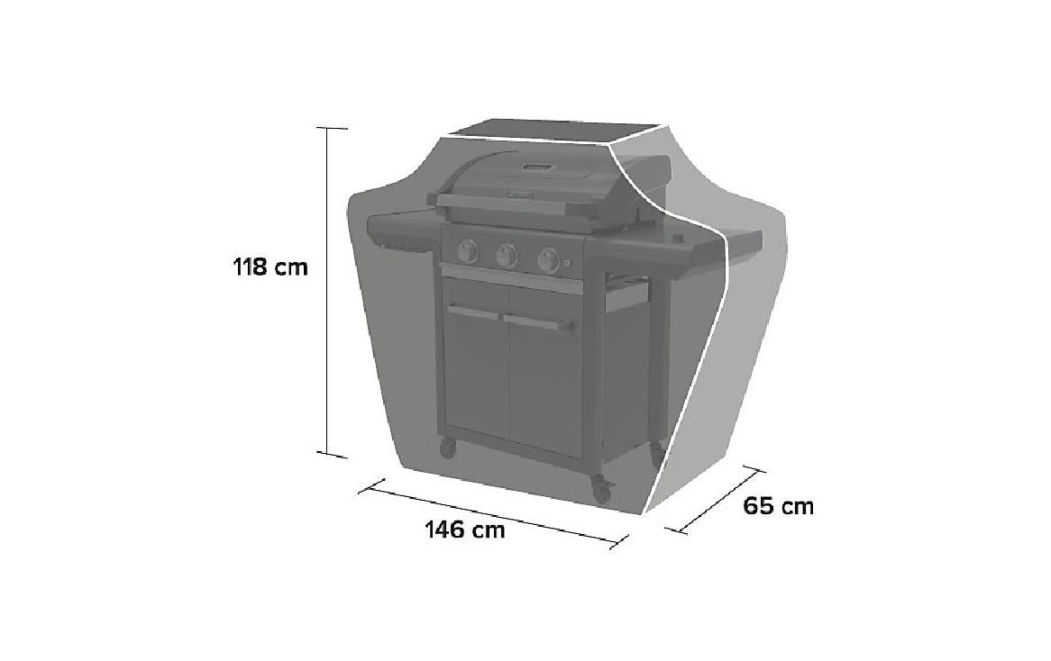 Campingaz Grillabdeckung Premium L – 146 × 65 × 118 cm, Schwarz – für Grills