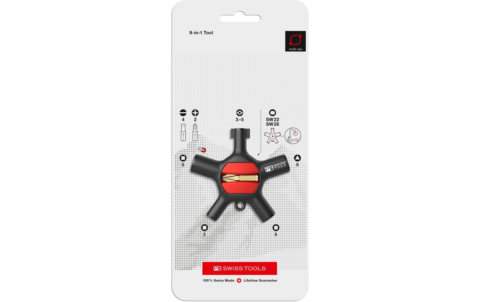 PB Swiss Tools Multi-Bit-Schraubenzieher-Set PH/SL/Dreieck/SQ, 9-teilig, magnetisch – PB 900.V01