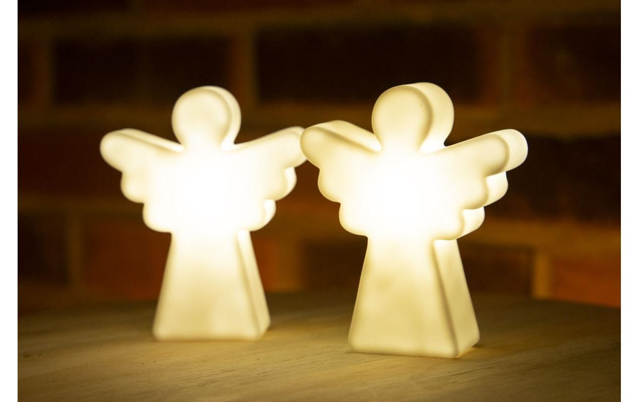 8 seasons design Shining Angel Micro Leichte Dekorationsfigur – 3,2 × 12 × 0,9 cm – Kunststoff, weiss