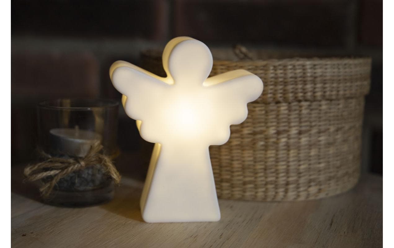 8 seasons design Shining Angel Micro Leichte Dekorationsfigur – 3,2 × 12 × 0,9 cm – Kunststoff, weiss