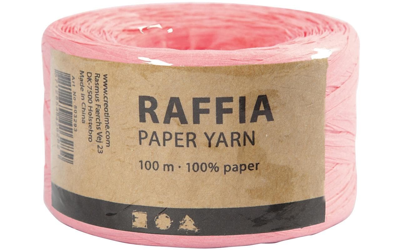 Creativ Company Geschenkband, Papier, Rosa – 8 mm × 100 m – 1 Stück