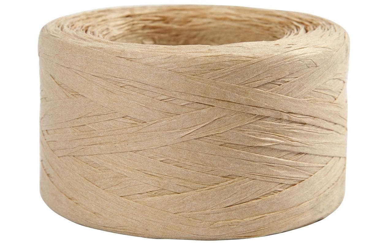 Creativ Company Geschenkband Raffiabast Beige – 8 mm × 100 m