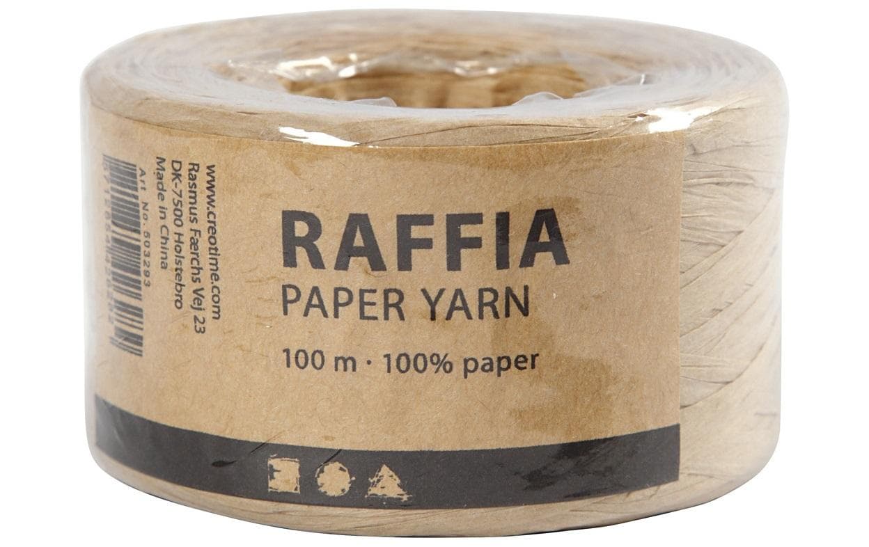 Creativ Company Geschenkband Raffiabast Beige – 8 mm × 100 m
