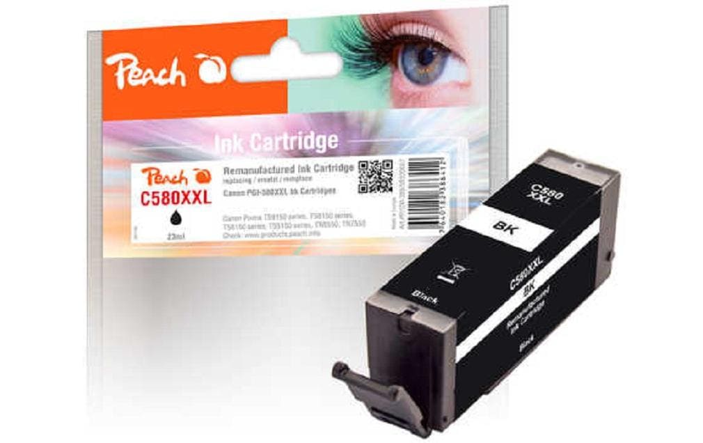 Peach PGI-580XXL Schwarz Tintenpatrone (Kompatibel) – 600 Seiten – für Canon Pixma TR 7500/8500, TS 6100