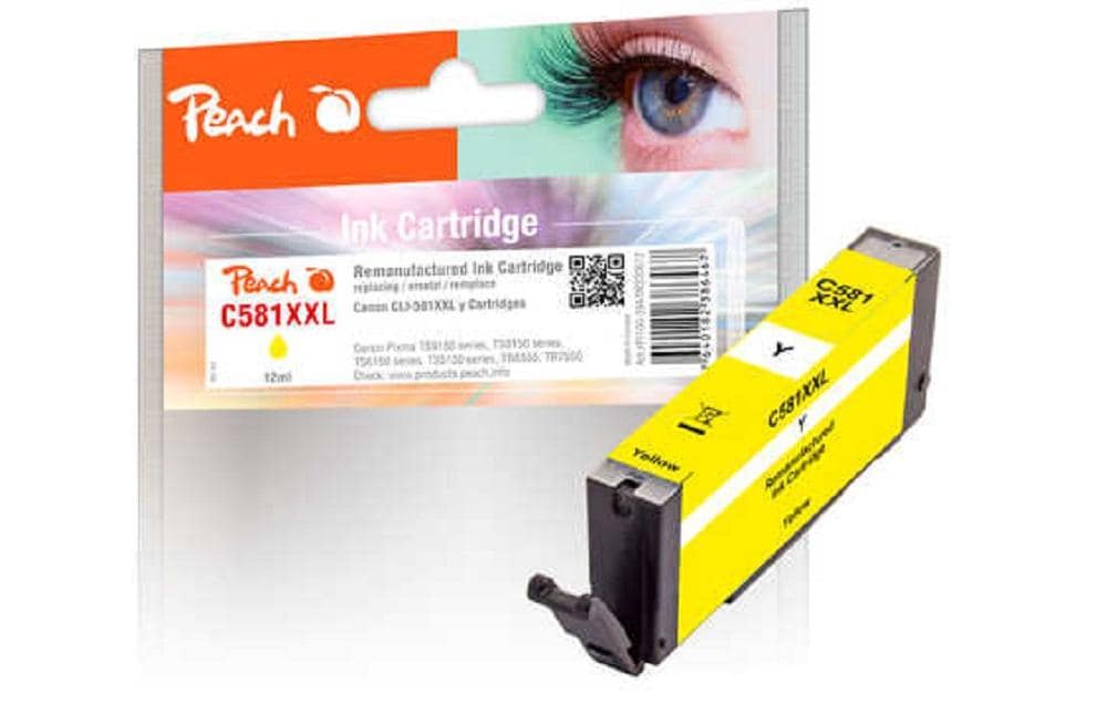 Peach CLI-581XXL Gelb Tintenpatrone (Kompatibel) – 825 Seiten – für Canon Pixma TR 7500 Serie/TS 6150/TS 8150