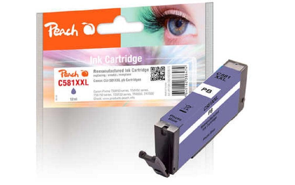 Peach CLI-581XXL Foto-Blau Tintenpatrone (Kompatibel) – 12 ml – für Canon Pixma TS 8100/8200/8300 Serie