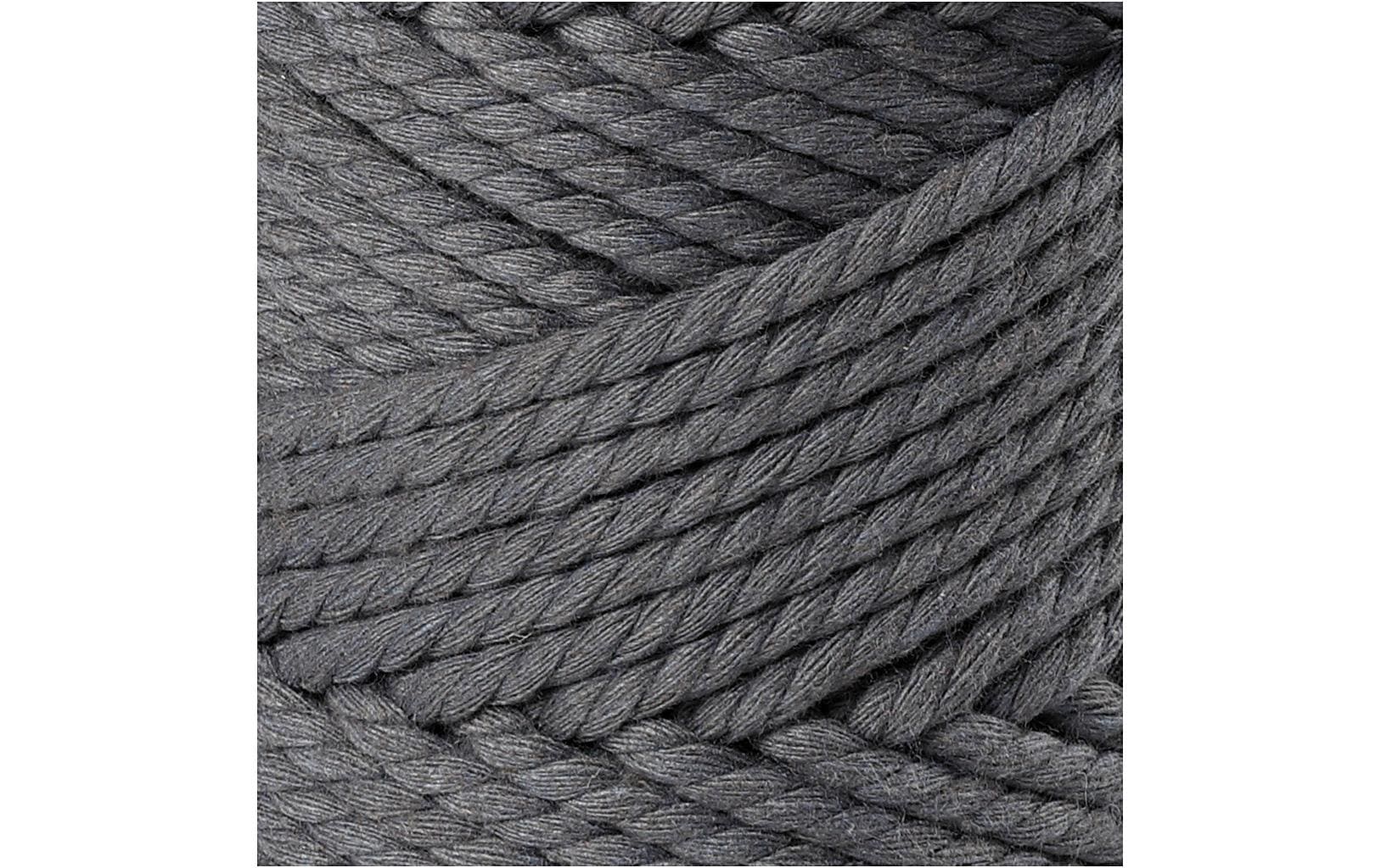 Creativ Company Seil Makramee-Kordel Grau – Ø 4 mm, 330 g, 55 m, Baumwolle