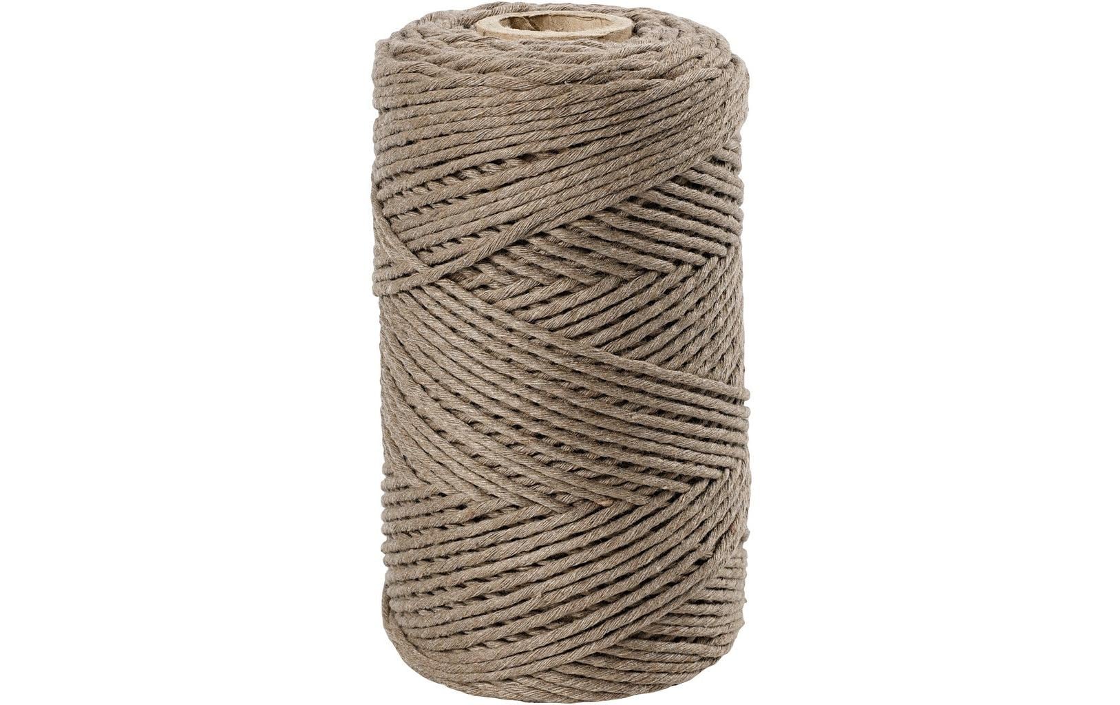 Creativ Company 414761 Makramee-Kordel Hellbraun – Ø 2 mm, 330 g, 198 m, Baumwolle