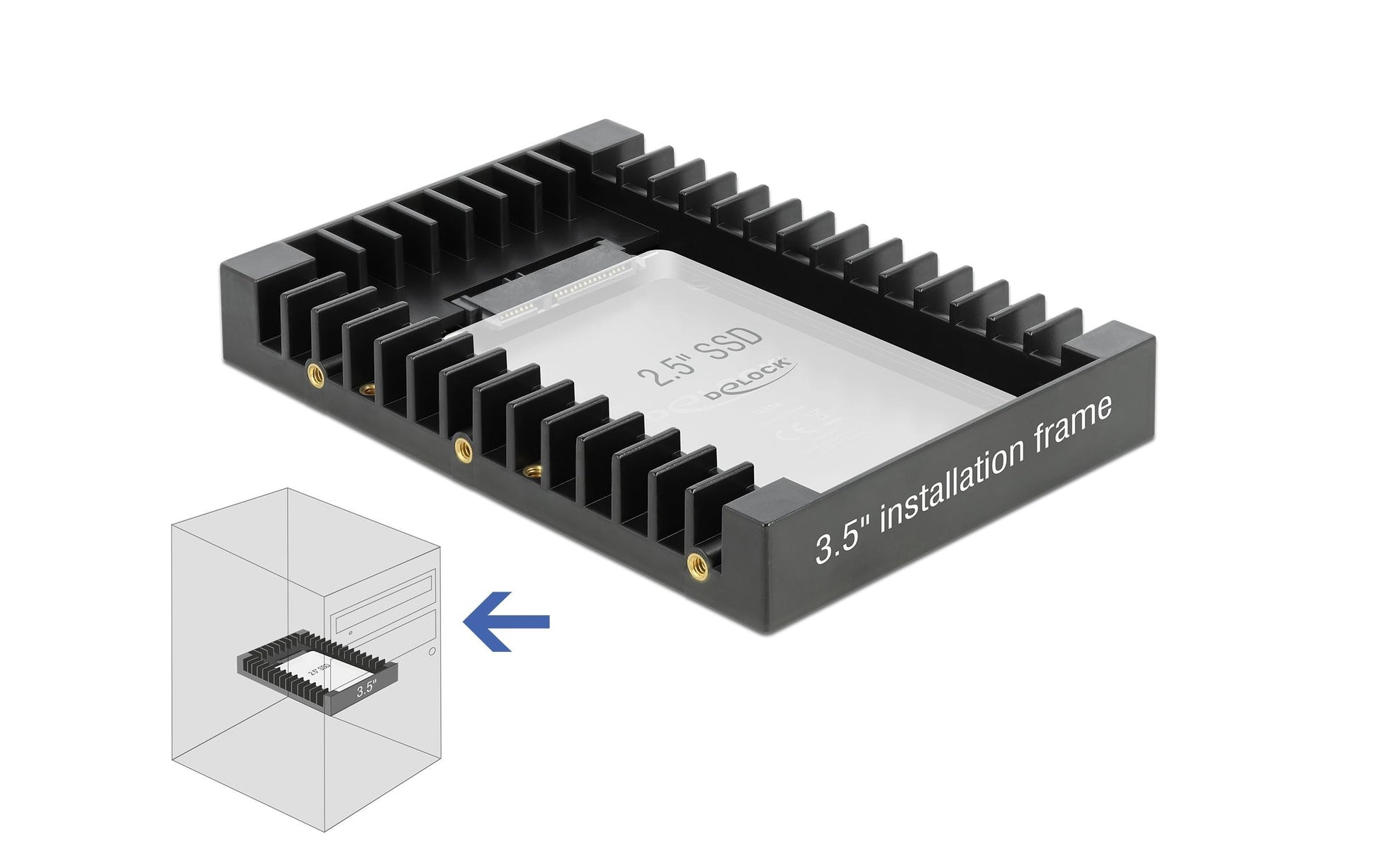 DeLOCK Einbaurahmen 3,5" — für 2,5" SATA-Laufwerke