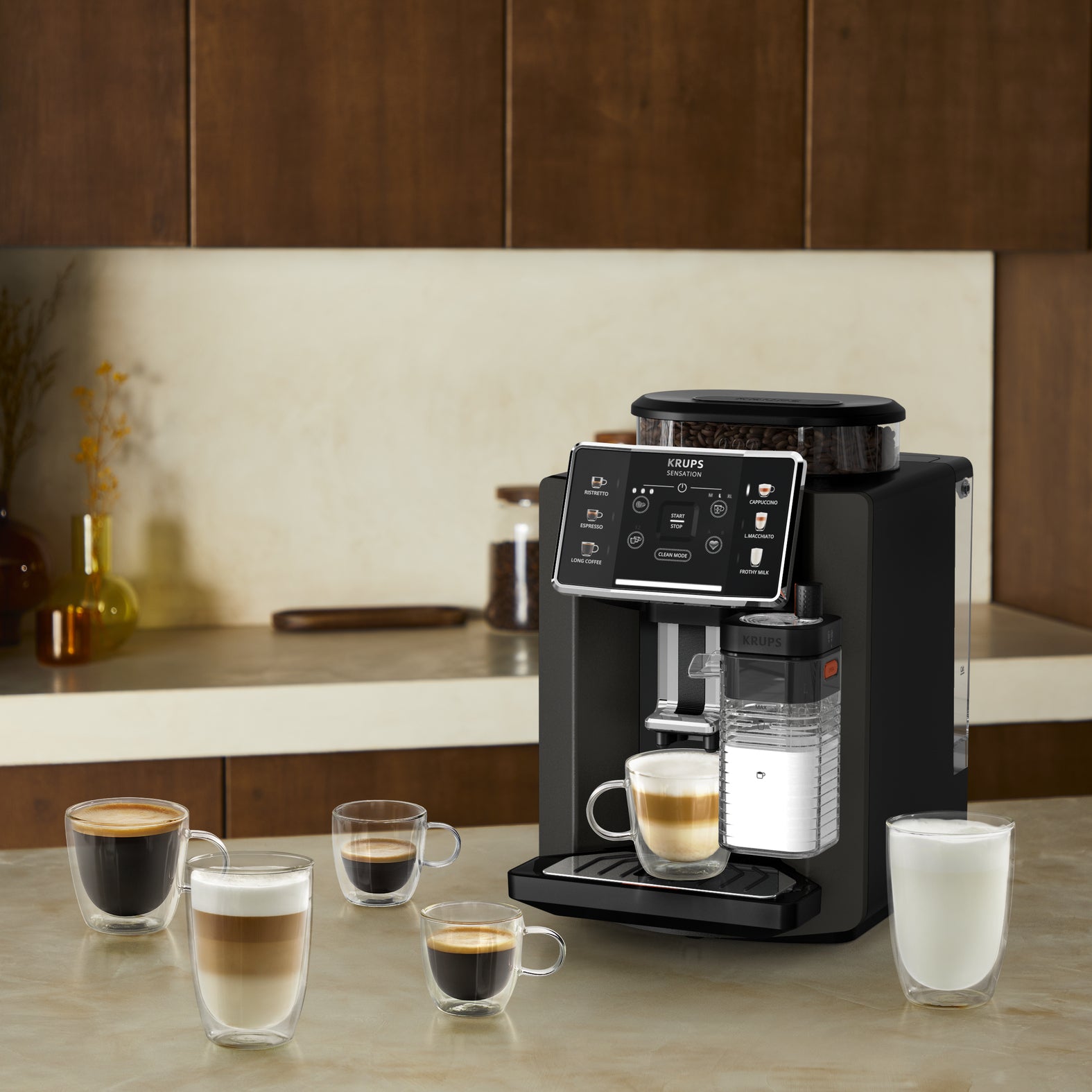 Krups Sensation Milk M50 EA9129 Kaffeevollautomat – 1,7 l, 260 g Bohnenbehälter, 15 bar, Milchaufschäumer