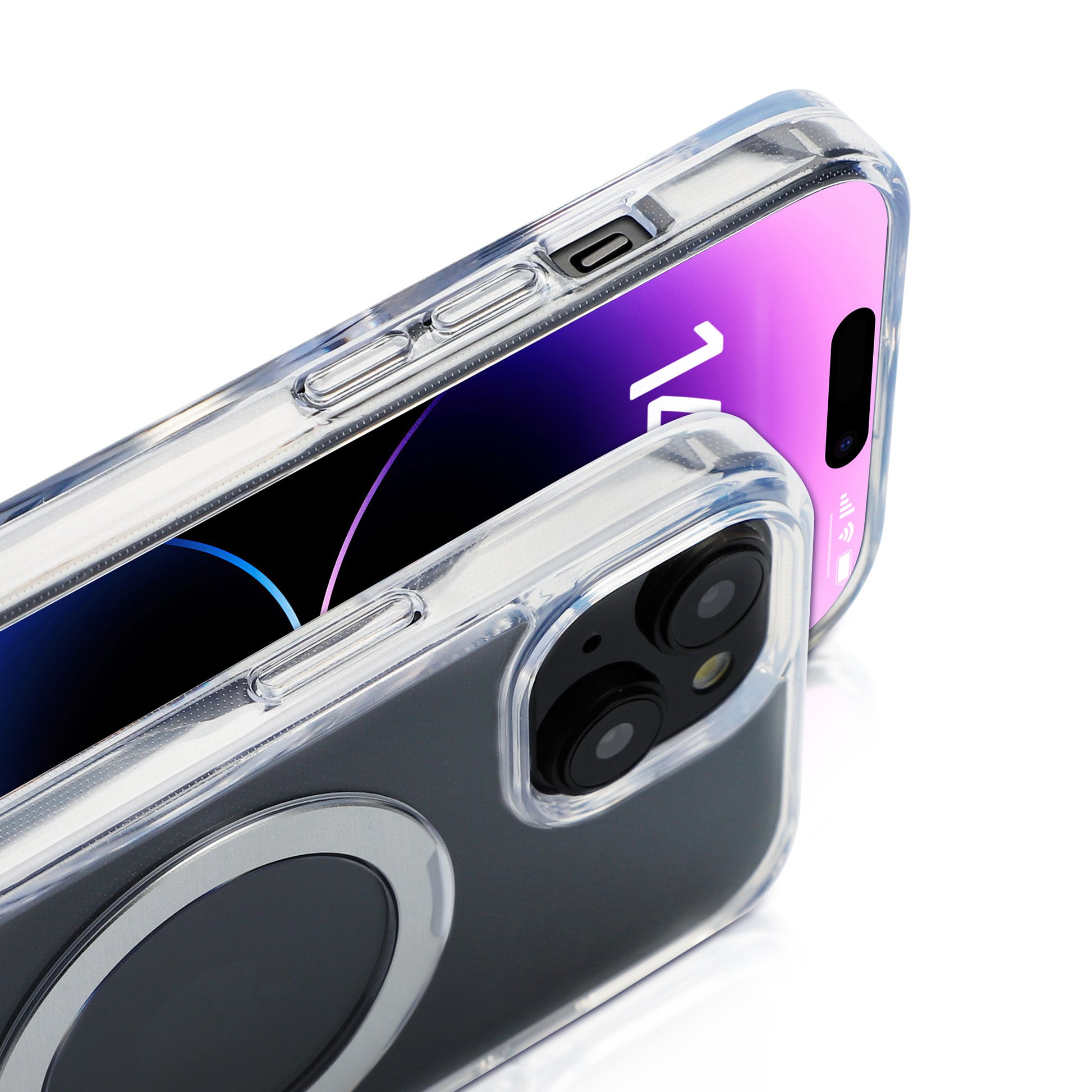 Nevox – Backcover – für Apple iPhone 16 – Transparent – TPU – MagSafe-kompatibel, Desktop-Ständer