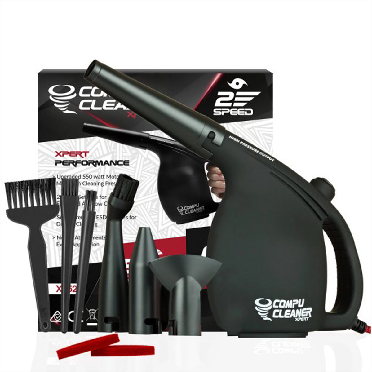 Secomp Reinigungsgerät CompuCleaner Xpert – schwarz – 11,5 × 20,6 × 21,5 cm