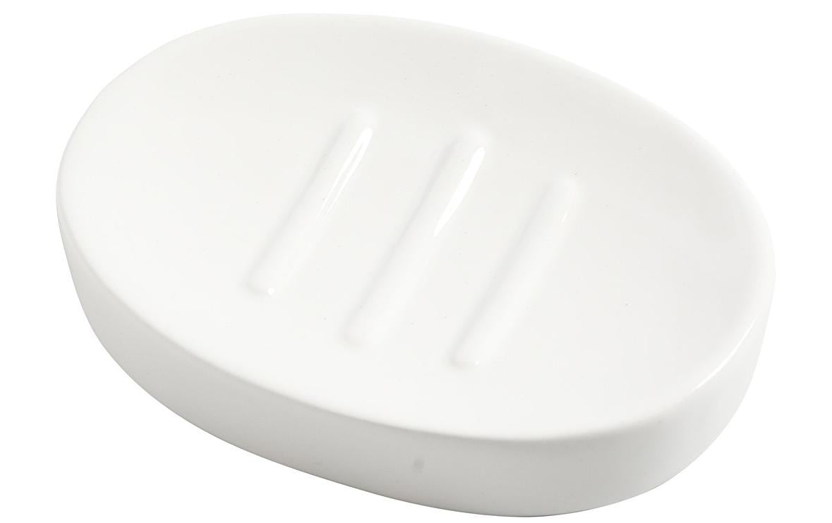 Creativ Company Seifenschale – Keramik, 10×13,5×2,5 cm, Oval, Weiss