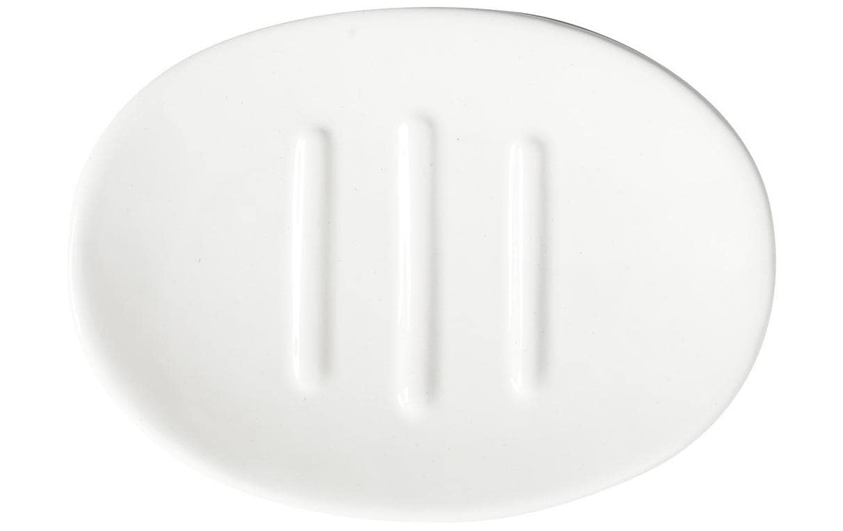 Creativ Company Seifenschale – Keramik, 10×13,5×2,5 cm, Oval, Weiss
