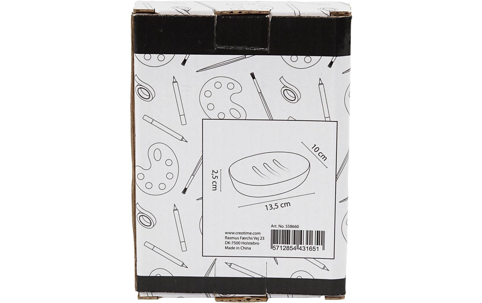 Creativ Company Seifenschale – Keramik, 10×13,5×2,5 cm, Oval, Weiss