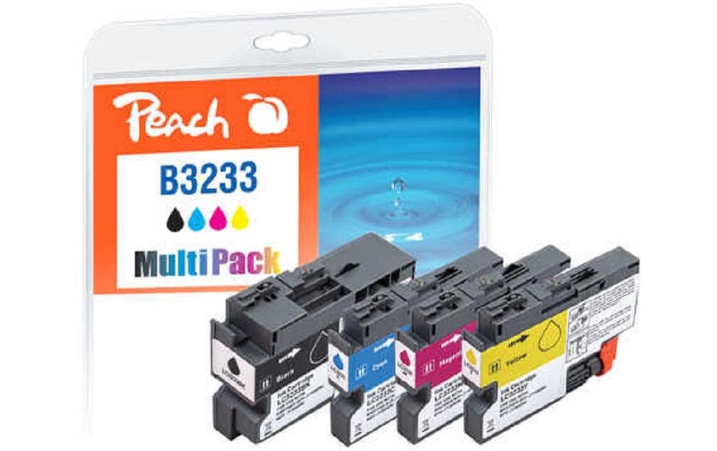 Peach Tintenpatronen-Multipack LC-3233, 1×65 ml + 3×16 ml, kompatibel – für Brother DCP-J1100DW, MFC-J1300DW