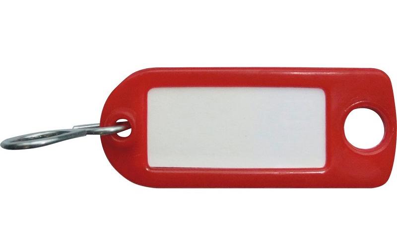 Rieffel Schlüsselanhänger – Kunststoff, Rot, 22 × 55 mm, 10er-Pack