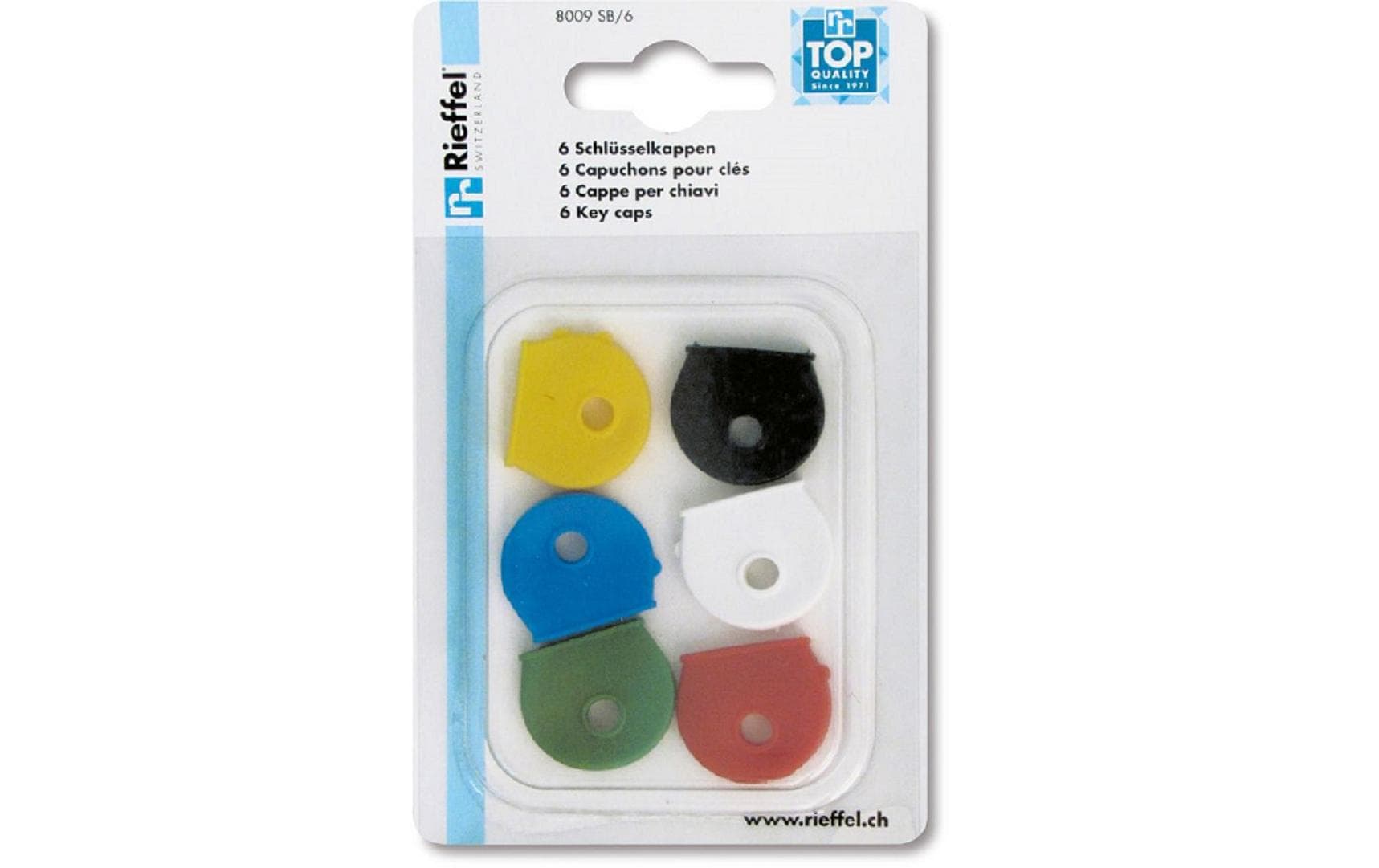 Robert rieffel Rieffel Schlüsselanhänger Schlüsselkappen 25 – Kunststoff, Mehrfarbig, 6er-Pack