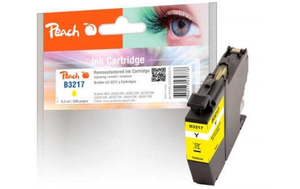 Peach LC-3217Y Gelbe Tintenpatrone (Kompatibel) – 550 Seiten – für Brother MFCJ 5330/5335/5730 …