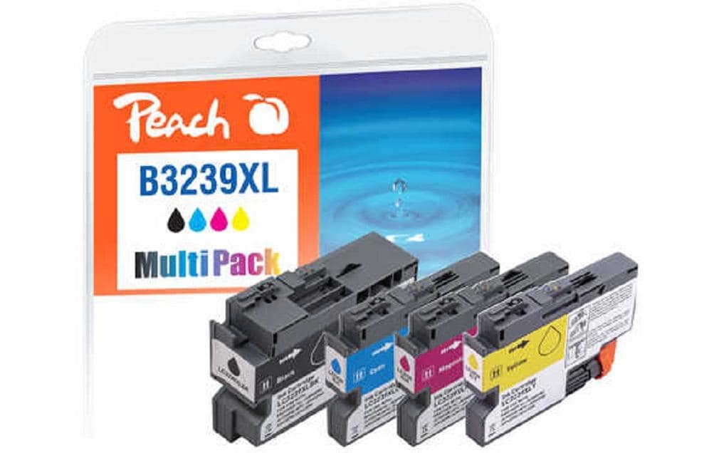 Peach Tintenpatronen-Multipack LC-3239XL, CMYK, XL, 4er-Pack – für Brother HLJ 6000 DW, MFCJ 5945 DW und andere