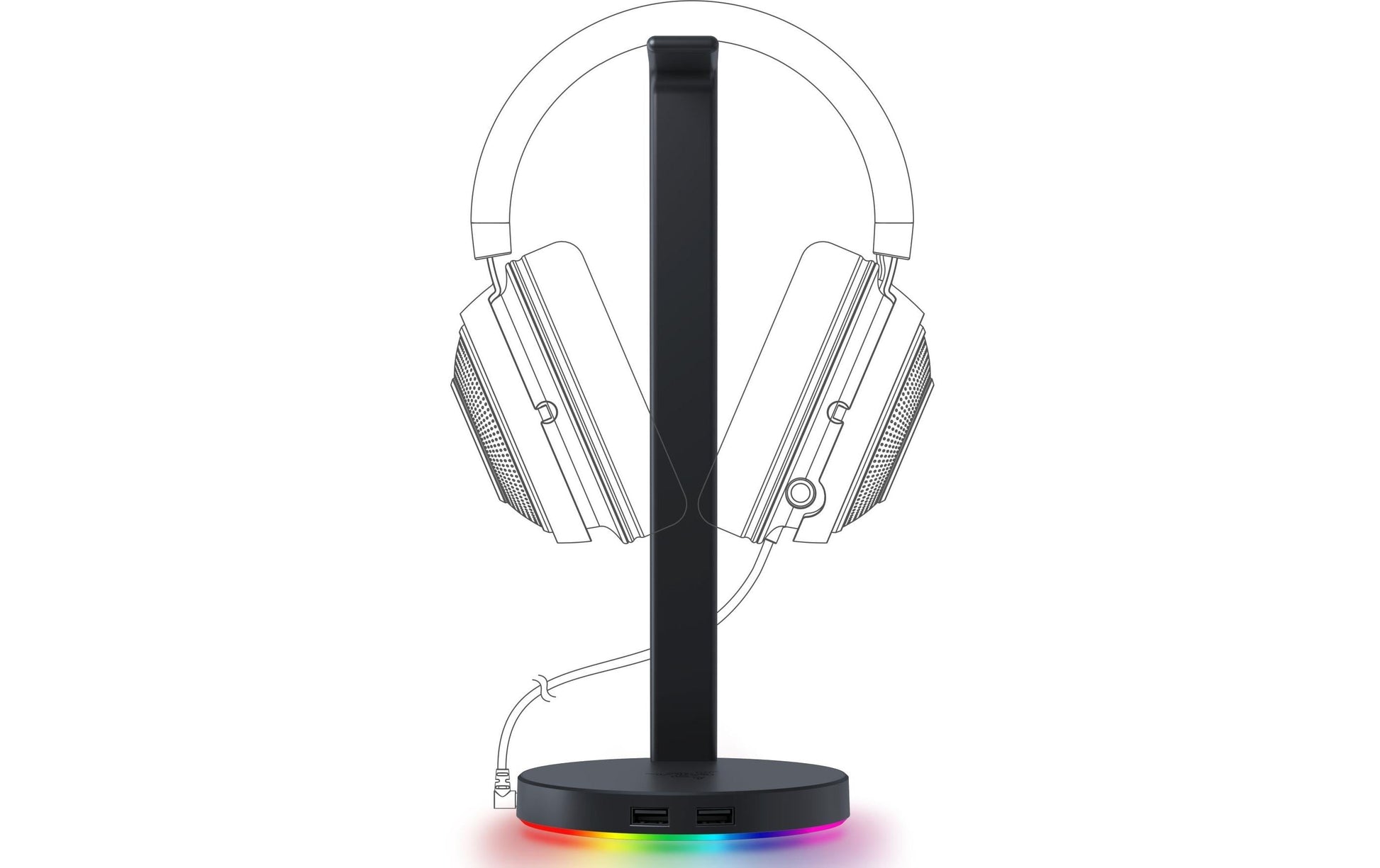 Razer Base Station V2 Chroma – Kopfhörerständer, 2× USB, 3,5 mm, mit RGB, Schwarz